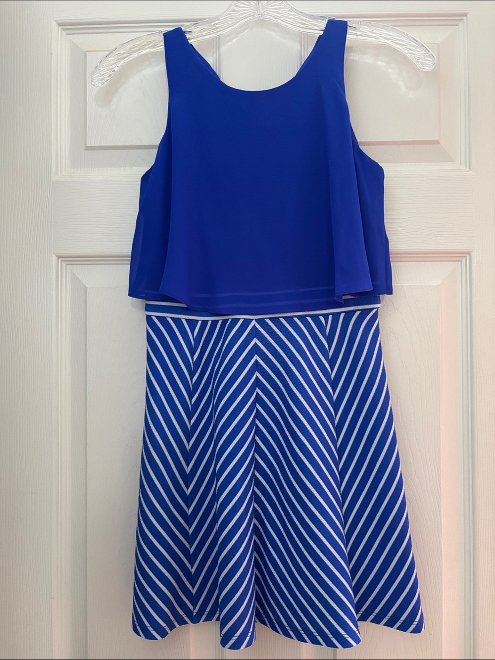 Blue & White Girl’s Dress, Size 12